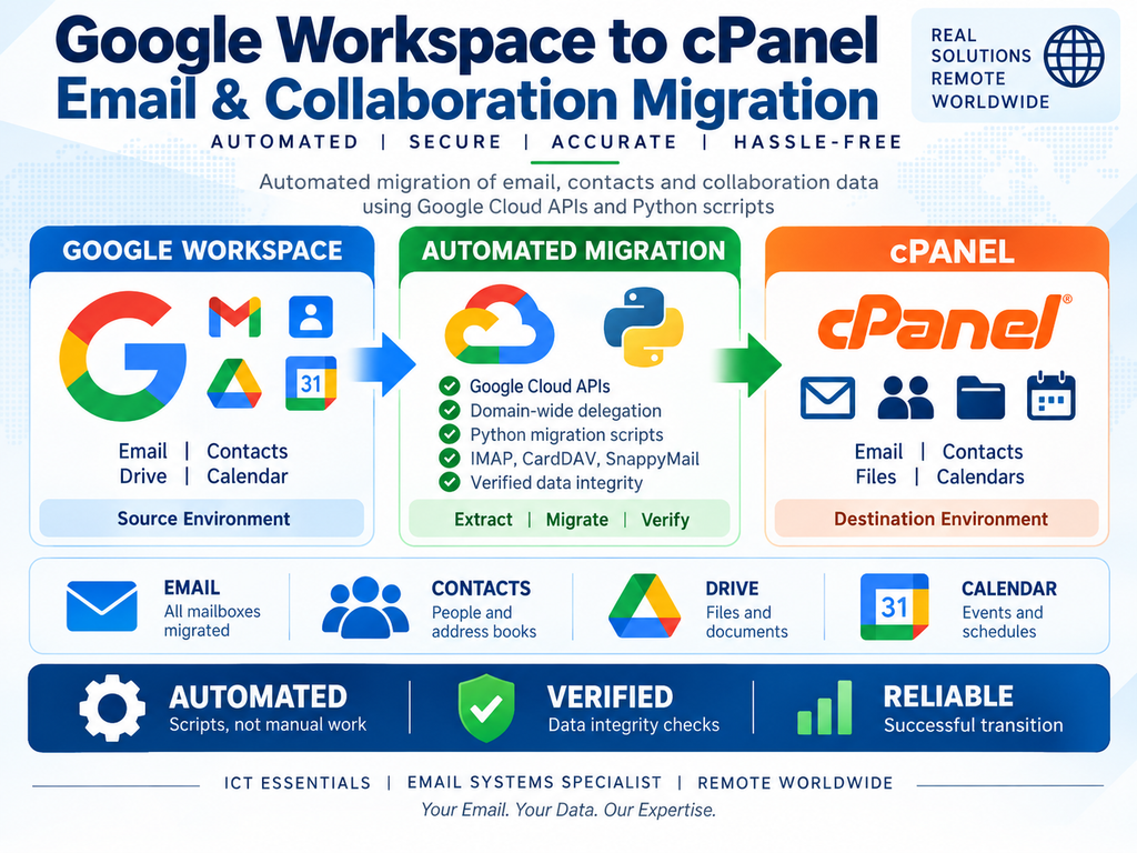 Google Workspace to cPanel Email and Collaboration Migration case study